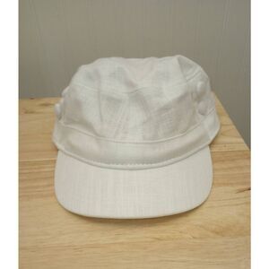 Minicci White cabbie hat, elastic back